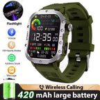 Militar Reloj Inteligente para Hombre, GPS, Linterna, Llamadas Bluetooth, Pantalla AMOLED de 2.01", 5 ATM Sumergible, Reloj Deportivo Inteligente