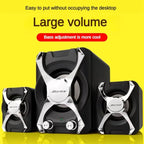USB + AUX Wired Computer Subwoofer Speakers 5W+3W*2 Set Bass Reinforcement Stereo 2.1 for PC Phone Loudspeaker