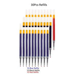 13/30PCS Gel Pens Refills Set Kawaii Stationery Writing Pen Black/Red/Blue Ink 0.5 mm Ballpoint Pen Office School Supplies Tools