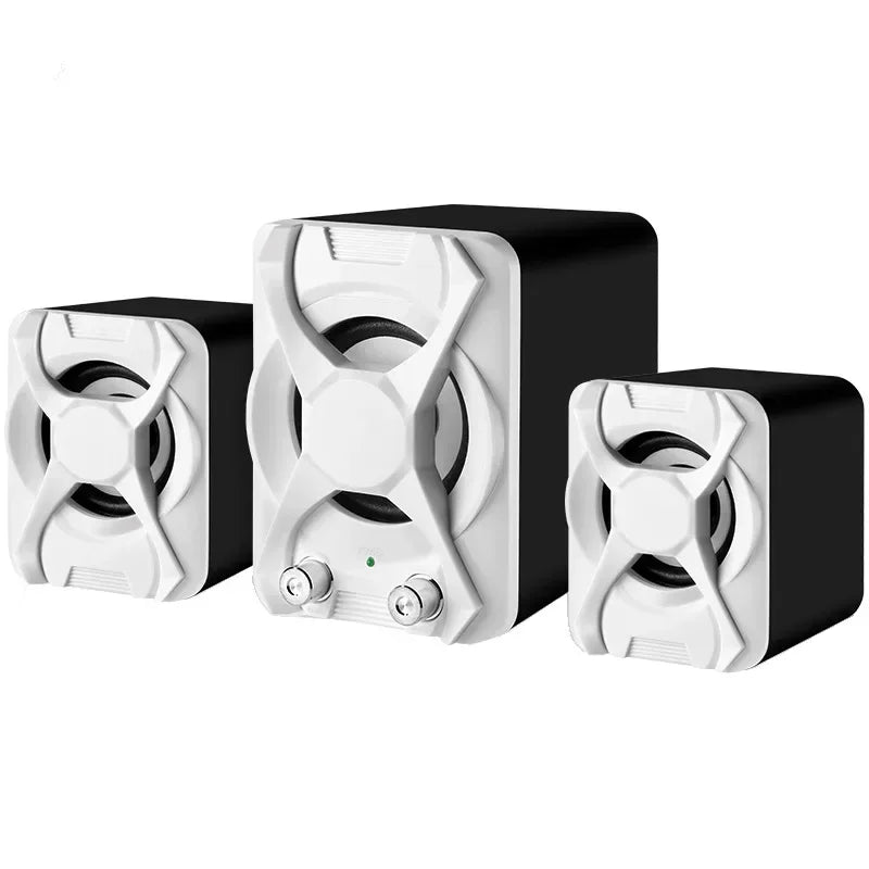 USB + AUX Wired Computer Subwoofer Speakers 5W+3W*2 Set Bass Reinforcement Stereo 2.1 for PC Phone Loudspeaker