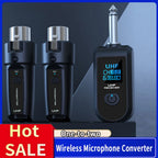 XLR Transmitter and Receiver Microphone Wireless System Wireless Mic Adapter for Audio Mixer Dynamic Mic Electric Guitar Bass