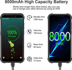 OUKITEL WP5 Pro Rugged SmartPhone, 4GB +64GB Cellphone, 8000mAh Android Mobilephone IP68 Waterproof 5.5" HD+ Triple Camera