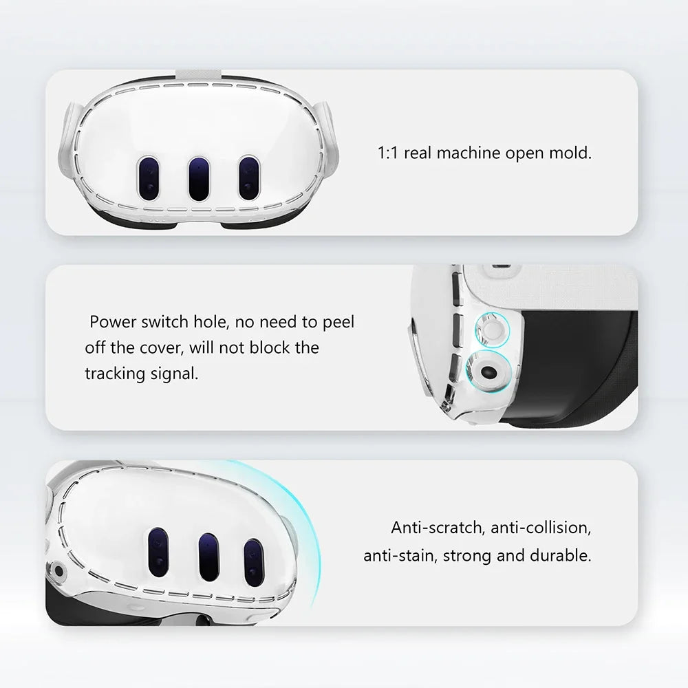 Estuche Transparente Para Accesorios De Meta Quest 3, Cubierta Protectora Para Auriculares VR, Protector De Lente De Cámara, Cristal Templado Para Quest3