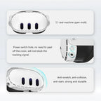 Estuche Transparente Para Accesorios De Meta Quest 3, Cubierta Protectora Para Auriculares VR, Protector De Lente De Cámara, Cristal Templado Para Quest3