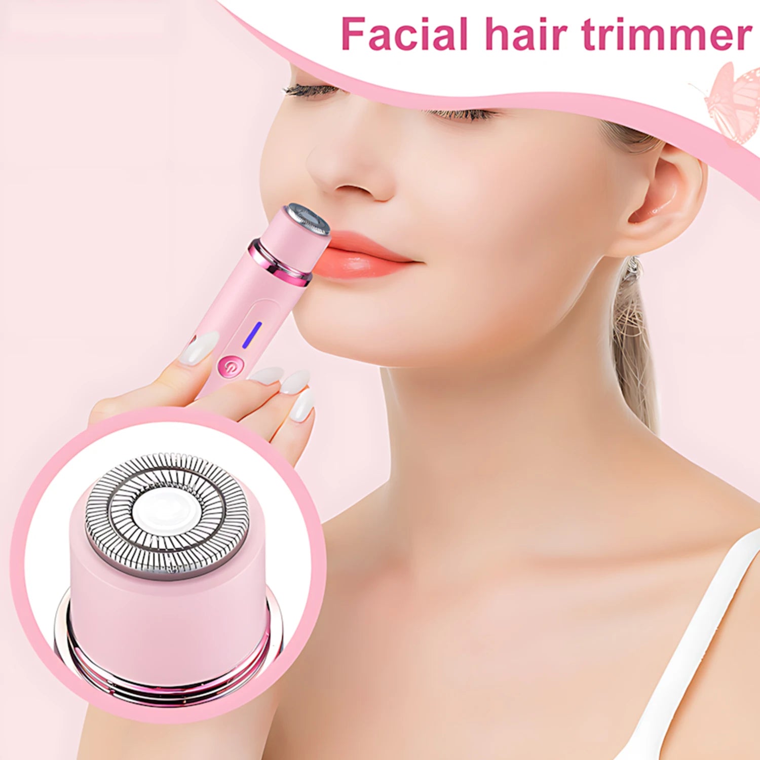 Woman Hair Trimmer Electric Razor,Dual-Head 2 IN 1 Design,Female Shaver For Underarm Arm Leg Bikini Groin Hair Groomer Epilators