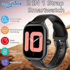 New Double Strap Smart Watch 1.75" AMOLED Screen Voice Assistant Bluetooth Call Men Women Smartwatch Heart Rate Sleep Monitoring