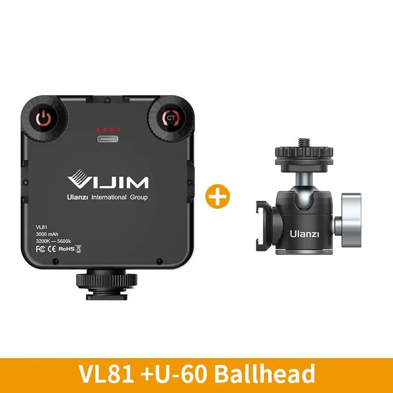 VIJIM VL81 LED Video Light 3200-5600K Camera Light 850LM 6.5W With Cold Shoe Mini Vlog Fill Light 3000mAh Panel Lamp Photography