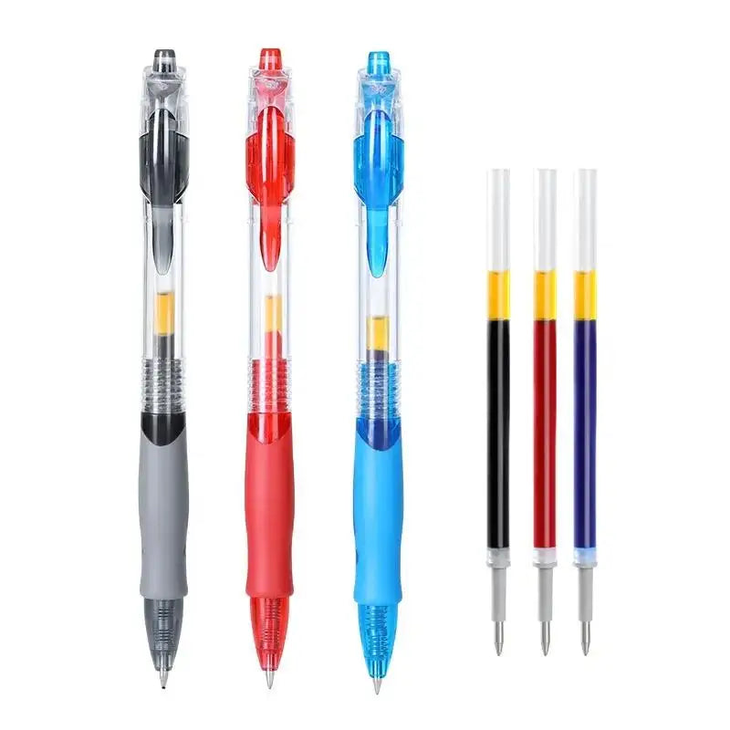 13/30PCS Gel Pens Refills Set Kawaii Stationery Writing Pen Black/Red/Blue Ink 0.5 mm Ballpoint Pen Office School Supplies Tools