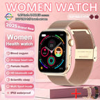 2025 New NFC Smart Watch Women AMOLED HD Screen IP68 Waterproof Blood Oxygen Heart Rate BT Call Smartwatch Watch