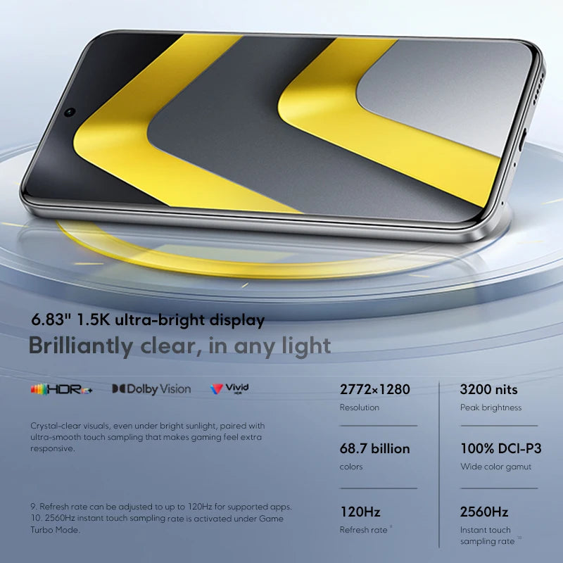 Global Version POCO M8 Pro 50MP main Camera 6.83"CrystalRes AMOLED display mobilephones Smartphone Snapdragon® 7s Gen 4
