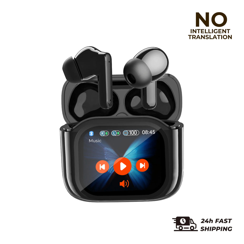 Auriculares de Traducción con Pantalla Táctil 2 Piezas, 144 Idiomas, Auriculares Traductores Bidireccionales en Tiempo Real, Auriculares Bluetooth para Viajes de Negocios