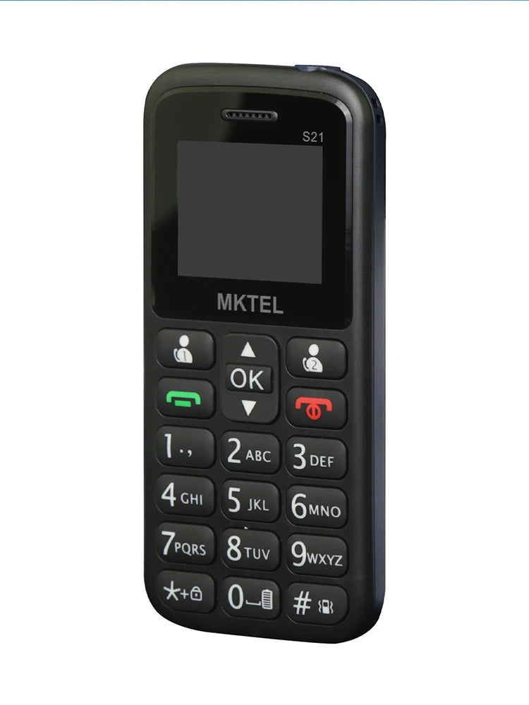 MKTEL S21 Feature Phone 1.77" Screen 800mAh Battery Dual SIM Dual Standby Loud Speaker MP3 MP4 FM Radio 2G Phone For Seniors