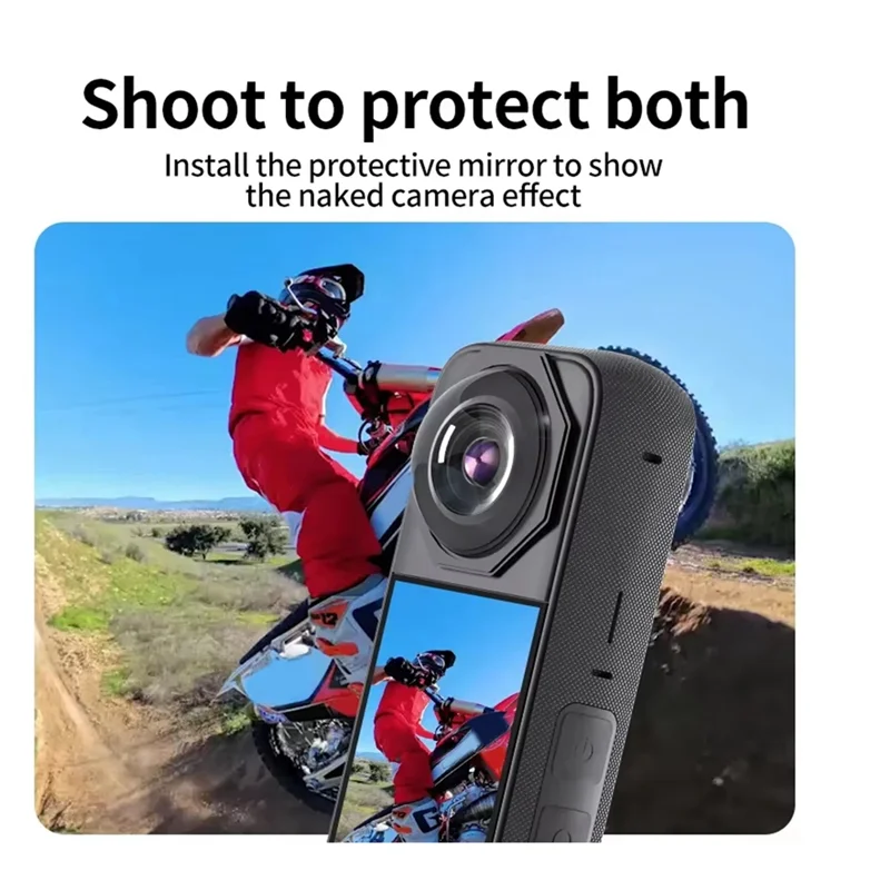 ABSQ-For Insta360 X3 Lens Guards Lens Protector Upgraded Anti-Scratch Tempered Glass Sticky Guard For Insta 360 X3 Accessory
