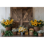 Fondo fotográfico de girasoles de granja, fiesta de cumpleaños de niños, fiesta de pastel, ducha de bebé, telón de fondo de retrato, estudio fotográfico