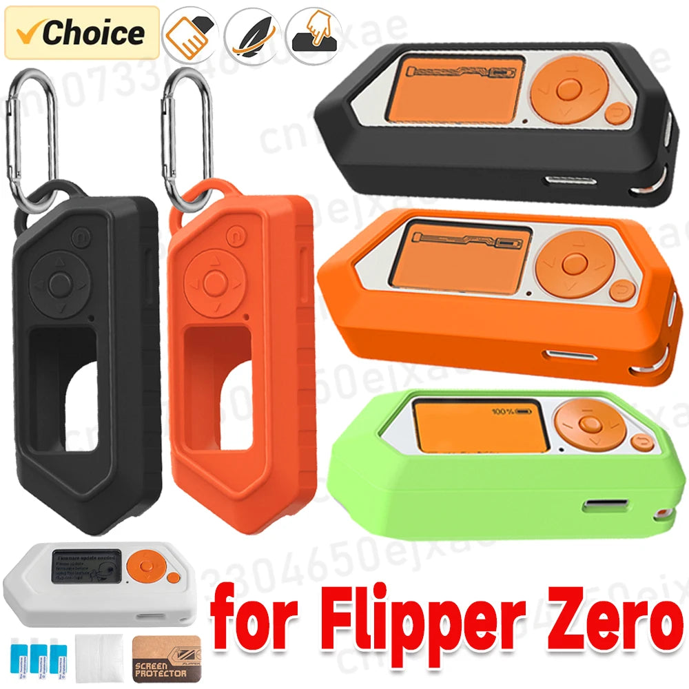 Silicone Protective Cover for Flipper Zero Protective Case with Hanging Buckle Anti Scratch Screen For Flipper Zero Cover
