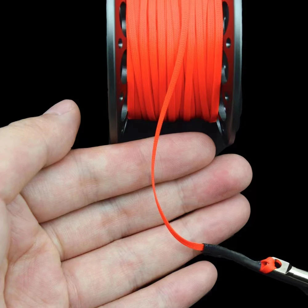 15M/30M Scuba Diving Aluminum Alloy Spool Finger Reel with Stainless Steel SMB Safe Equipment  Accessories Bolt Snap Hook