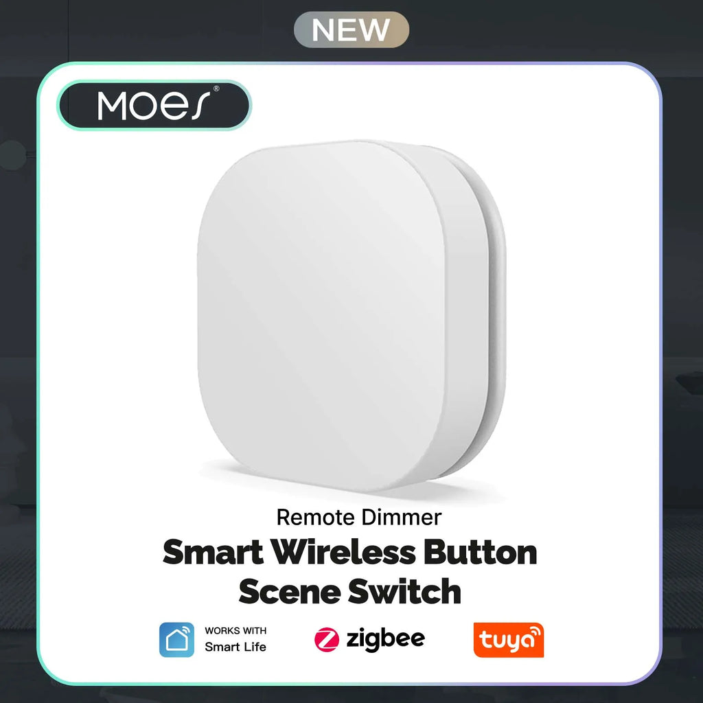 Tuya ZigBee Smart Key Switch Control Remoto Inalámbrico Interruptor Inteligente de Enlace Multiescena Alimentado por Batería Automatización