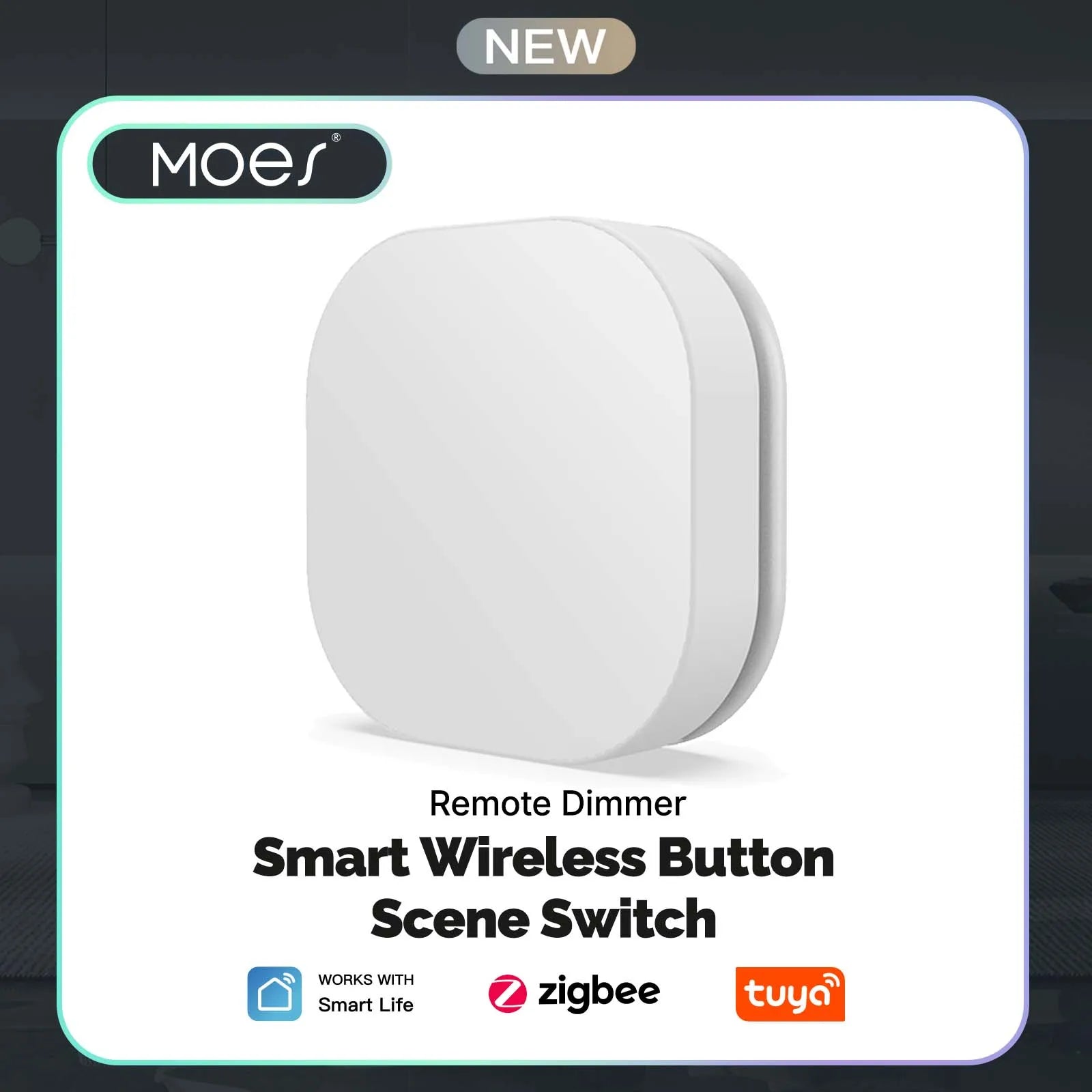 Tuya ZigBee Smart Key Switch Control Remoto Inalámbrico Interruptor Inteligente de Enlace Multiescena Alimentado por Batería Automatización