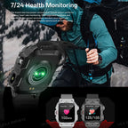 Militar Reloj Inteligente para Hombre, GPS, Linterna, Llamadas Bluetooth, Pantalla AMOLED de 2.01", 5 ATM Sumergible, Reloj Deportivo Inteligente