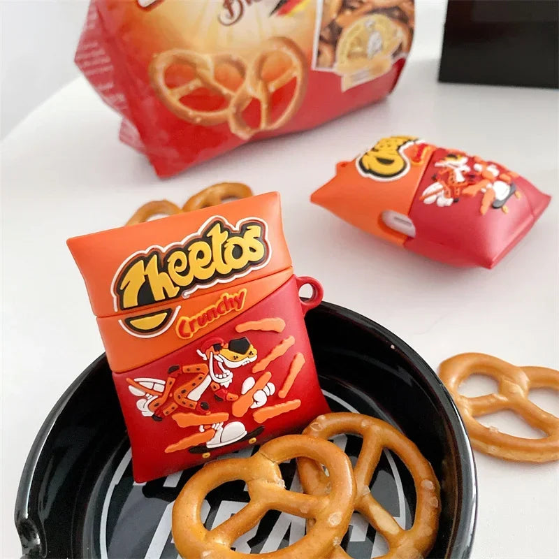 for AirPods 4 2024 3D Chips French Fries Cartoon Cute Earphone Case Wireless Headphone Cover for AirPods Pro 2 3 Funda Sleeve