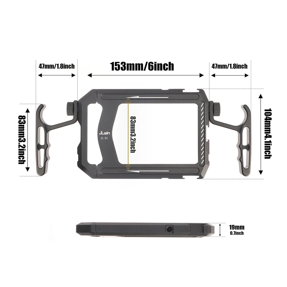 FOTGA Soporte de metal universal para smartphone, asas, estabilizador, vlog, transmisión en vivo, kit de soporte para teléfono móvil, creador de videos