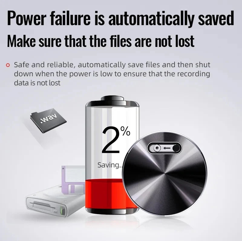 Built-in Magnet Mini Voice Activated Recorder Small Digital Audio Sound Recording Device Sound Dictaphone U Disk 32GB