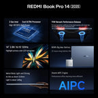 Xiaomi REDMI Book Pro 14 Laptop Ultra 7 255H/Ultra 5 225H Intel Arc Graphics 32GB LPDDR5X 1T SSD 14-inch 120Hz 2.8K Screen