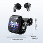 HD Screen Wireless Earphones Bluetooth Music Earbuds HTC NE68 150 Languages 30 hour Battery Life Clear Audio Comfortable Wearing