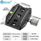 BEXIN Aluminium 50mm/70mm/90mm/110mm Quick Release Clamp Tripod Ball Head Mount Clamp for Arca-Swiss Standard Camera Monopod