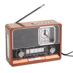 Retro Clock Bluetooth Radio Home Portable Light And Support USB TF Card  Interface Receiver MP3 Music Player