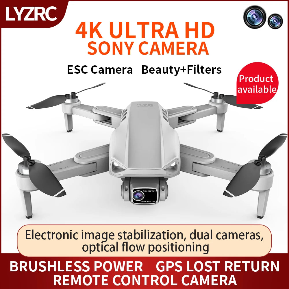 LYZRC Brushless Motor GPS L900 PRO SE Drone 90° Remote Control 4K HD Professional Dual Camera Foldable 5G Wifi FPV RC Quadcopter