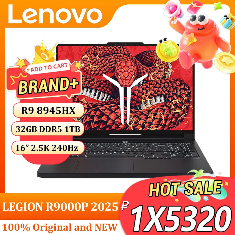 Lenovo LEGION R9000P 2025 R9 8945HX RTX 5060/RTX 5070 32GB 1TB 16 pulgadas 2.5K 240Hz Pantalla para juegos