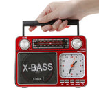 Retro Clock Bluetooth Radio Home Portable Light And Support USB TF Card  Interface Receiver MP3 Music Player