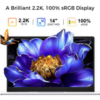 Ninkear S14 Ultra-portable Laptop With 1KG Weight AMD Ryzen 5 14 Inch 2.2K Windows 11 16GB LPDDR5 1TB SSD Computer Type-C