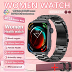 2025 New NFC Smart Watch Women AMOLED HD Screen IP68 Waterproof Blood Oxygen Heart Rate BT Call Smartwatch Watch