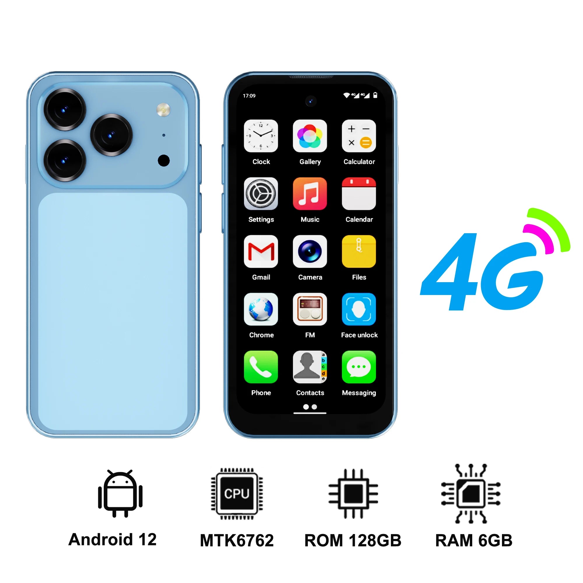 SERVO 19Air mini Android Smartphone 4G LTE 3.88" HD Display Dua SIM Card 2000mAh 6GB+128GB Small Mobile Phone GPS OTG Play Store