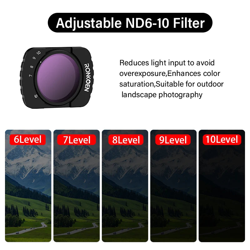 Ronkoen For DJI OSMO Pocket 3 Magnetic ND/CPL Filter Set Creator Combo Accessories, Action Camera Neutral Density Filters