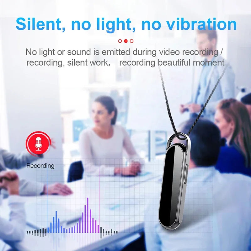 One-Click Digital Voice Recorder Camera 4-256GB Activated Dictaphone 1080P HD Noise Reduction Portable Audio Recording Camcorder