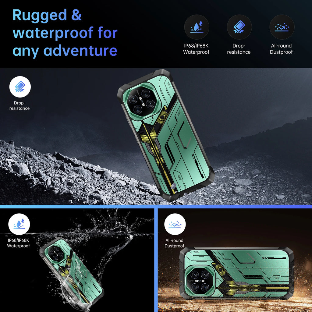 [World First] IVMI S26 Rugged Phone 10000mAh 24GB+512GB RAM 7.2" HD+Screen Android 15 108MP Main Camera Durable NFC Smartphone