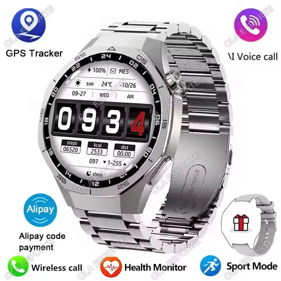 Nuevo Watch 5 Smart Watch 5 Pro Hombre HD AMOLED Pantalla GPS Frecuencia cardíaca Llamada Bluetooth IP68 Impermeable Smartwatch Hombre Regalos de Vacaciones