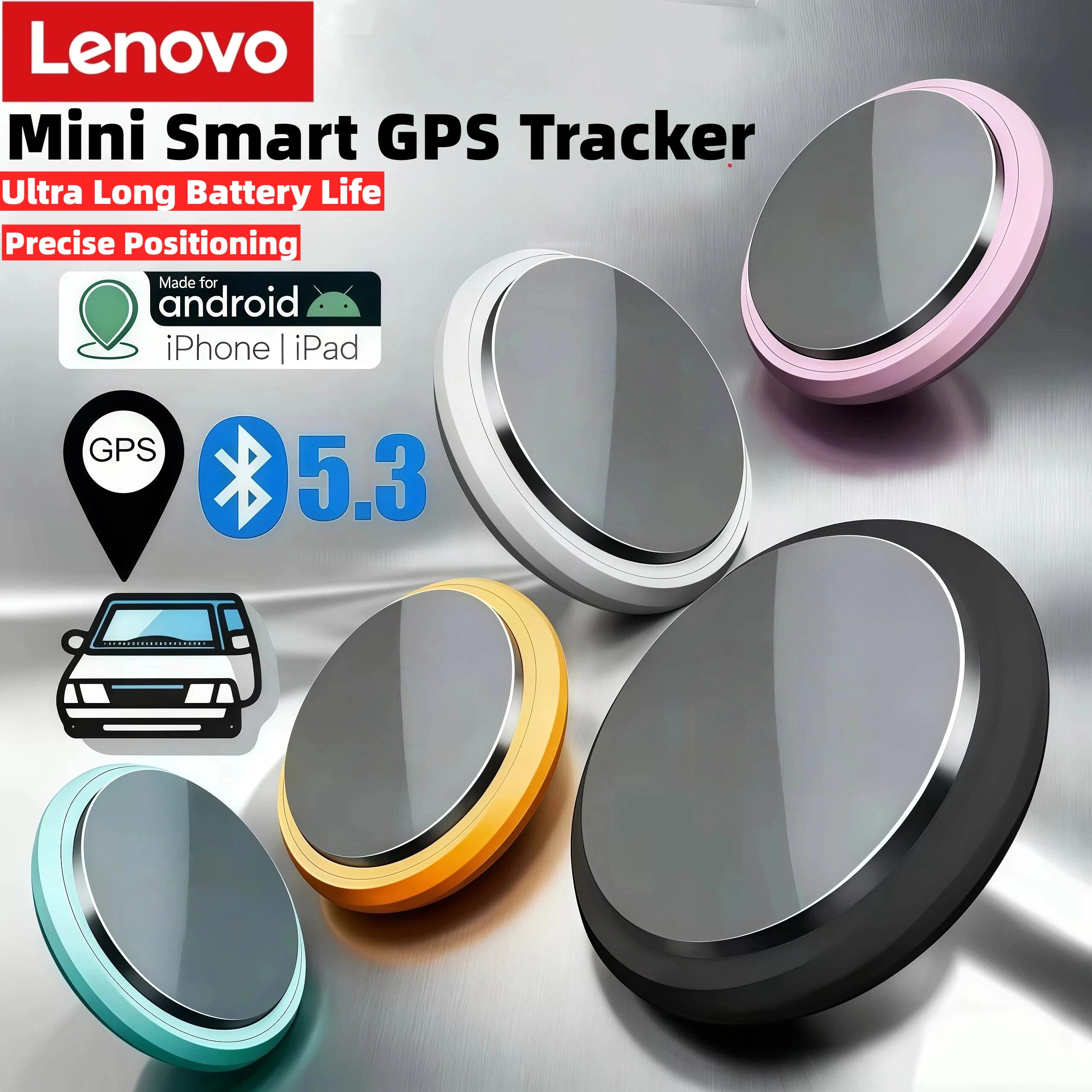 Lenovo Mini GPS Motion Tracker Device Smart Anti-Lost Pets Bluetooth 5.0 Portable Finder Air Tag Tracking Locator For AndroidIOS