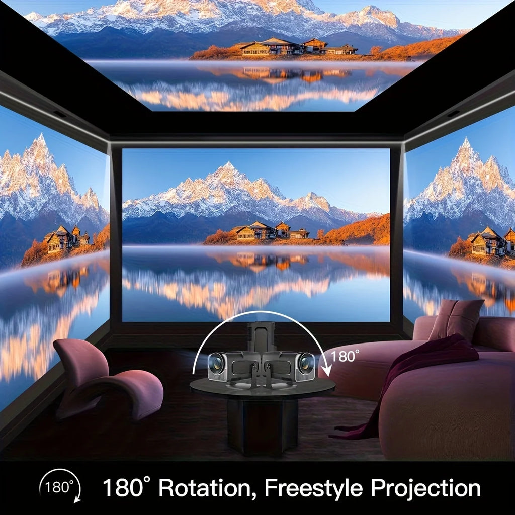 HY320Mini 4K Smart Video Projector,720P HD, 200ANSI Brightness,for Android 11.0,180° Rotatable for Home Theater and Outdoor Use