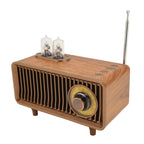 Wooden FM Stereo Sound Radio Vintage Imitation Wood Grain Portable Bluetooth Speaker Portable Speaker Vintage Radio Speaker