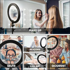 26cm LED Selfie Ring Light Dimmable Led Photography RingLight With Tripod & Phone Stand for Youtube Video Live Makeup Fill Lamps