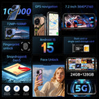 [World First] IVMI S26 Rugged Phone 10000mAh 24GB+512GB RAM 7.2" HD+Screen Android 15 108MP Main Camera Durable NFC Smartphone