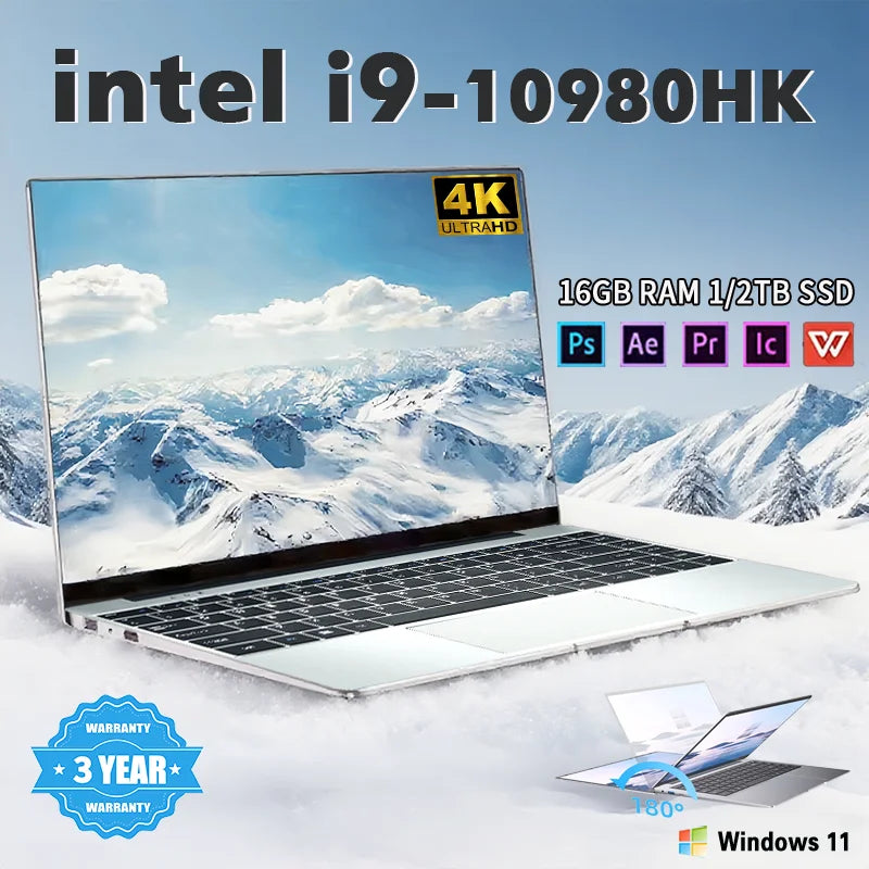 Portátiles NUEVOS Intel Core i9-10980HK 16GB RAM 1/2TB SSD Portátil 14.1-pulgadas Windows 11 Para portátil, computadora, oficina, juegos
