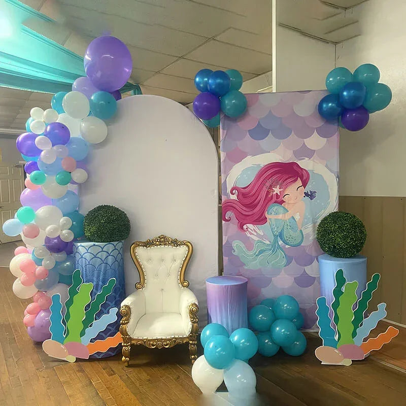 Mehofond Cubiertas personalizadas para telón de fondo de cumpleaños, baby shower, boda, rectángulo de 2 lados, arco cuadrado, fondo de Chiara, decoración, foto