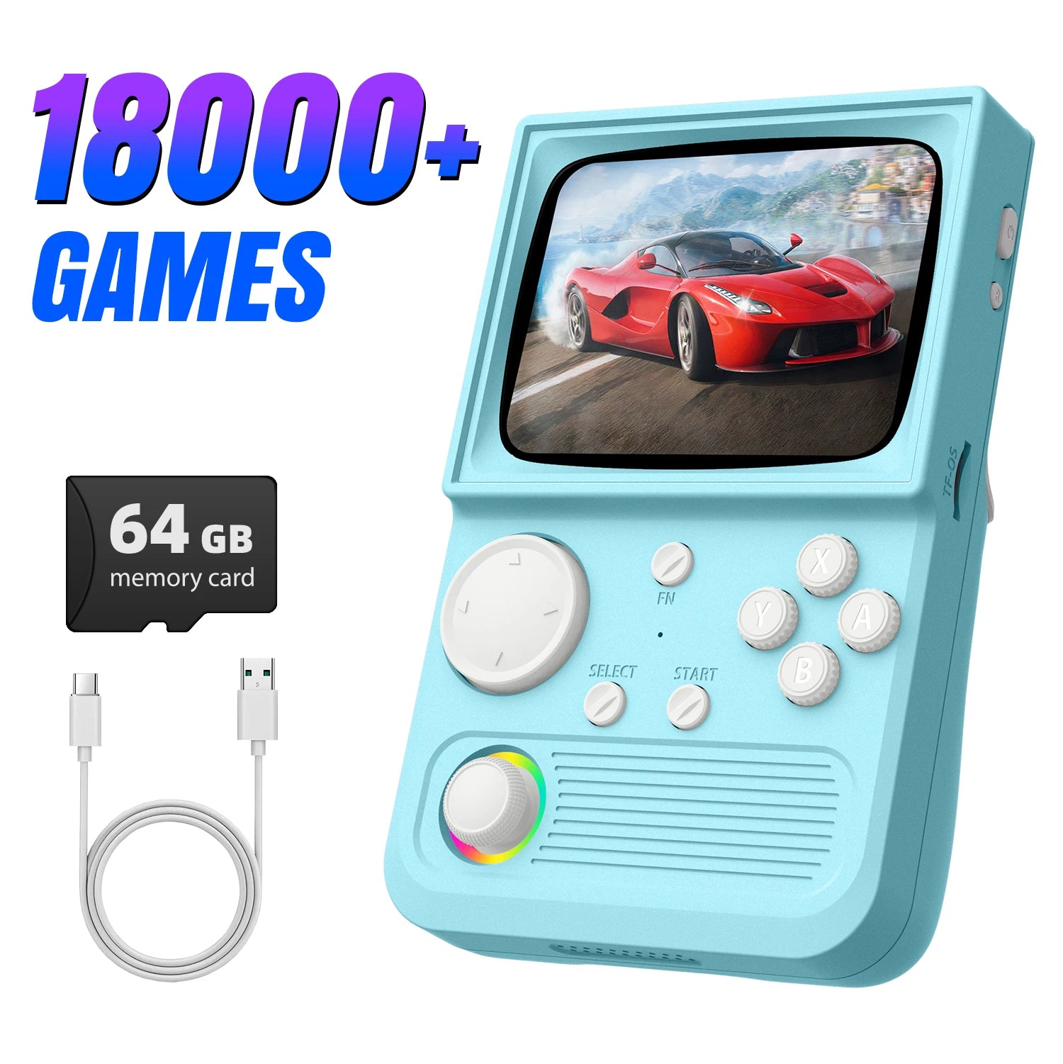 R36T Retro Handheld Game Console 18000+Game EmuEMEC System 3.5'' IPS Screen Wi-Fi Multiplayer Portable Pocket Video Console