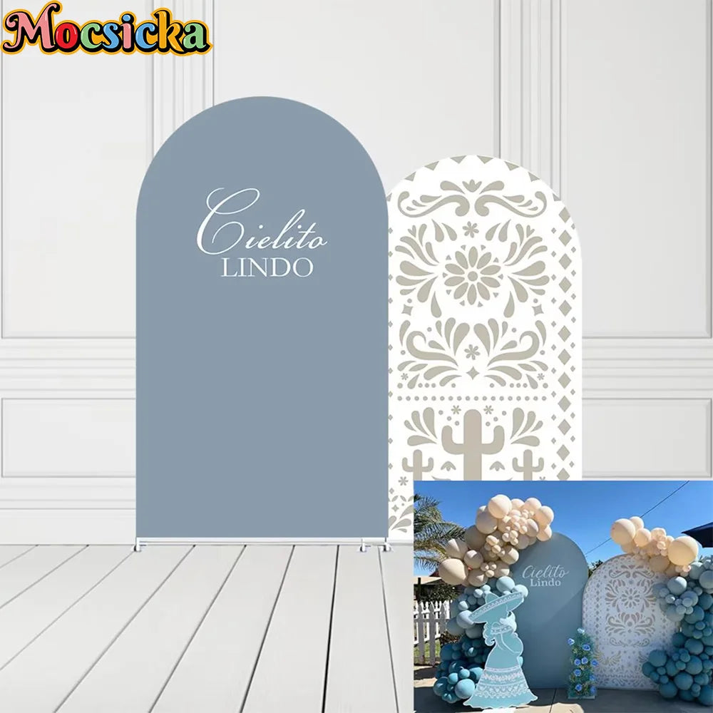 Mocsicka 2-Sided Arch Cover Mexican Fiesta Party Decoration Backdrop Baby Shower Arch Wall Kids Birthday Party Photo Banner