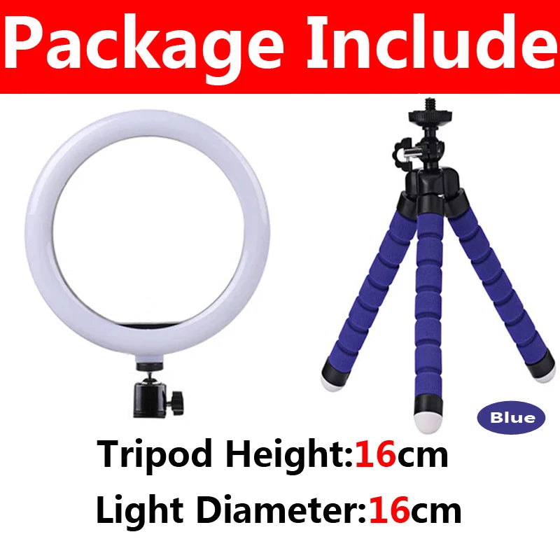 26cm LED Selfie Ring Light Dimmable Led Photography RingLight With Tripod & Phone Stand for Youtube Video Live Makeup Fill Lamps